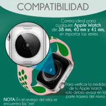 Correa de Reloj Deportiva de Silicona Transpirable, Pulsera de Silicon Extensible Impermeable Compatible con Apple Watch - Rosa/Verde 38/40mm m/l - Ver 3