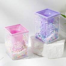 1pc Multifunctional Acrylic Bubble Design Desktop Organizer, Pencil Holder, Pen & Pencil Storage Box, Suitable For Office & Back To School Supplies - Purple - View 2