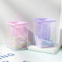 1pc Multifunctional Acrylic Bubble Design Desktop Organizer, Pencil Holder, Pen & Pencil Storage Box, Suitable For Office & Back To School Supplies - Purple - View 3
