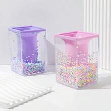 1pc Multifunctional Acrylic Bubble Design Desktop Organizer, Pencil Holder, Pen & Pencil Storage Box, Suitable For Office & Back To School Supplies - Purple - View 4