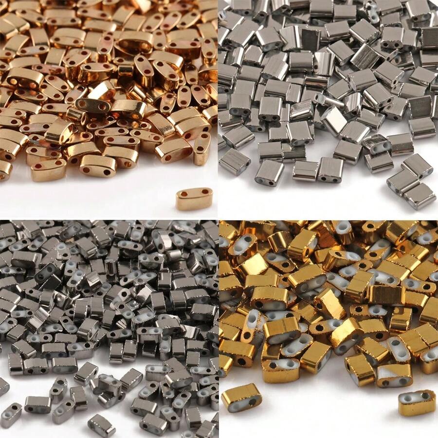 50/100pcs Japanese Two Hole Rectangular Seed Bead Loose Spacer Beads For DIY Jewelry Making Bracelets Necklace Accessories - Multicolor - View 1