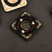 跨境木質手環托盤,美式創意家飾木製飾品,圓形手環收納盤,木製產品 - 杏色 - 查看 5