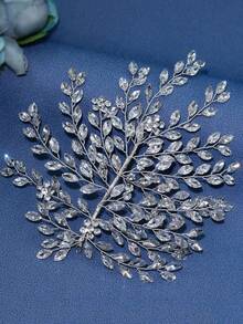 1pc Diamond Decor Fashionable Bridal Headwear - Silver - View 8
