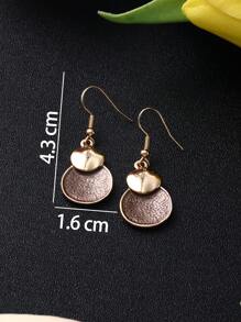 一套两件波西米亚风锌合金几何圆形卡其色珐琅套装，适合女性日常个性化穿着 - 幾何 - 查看 7