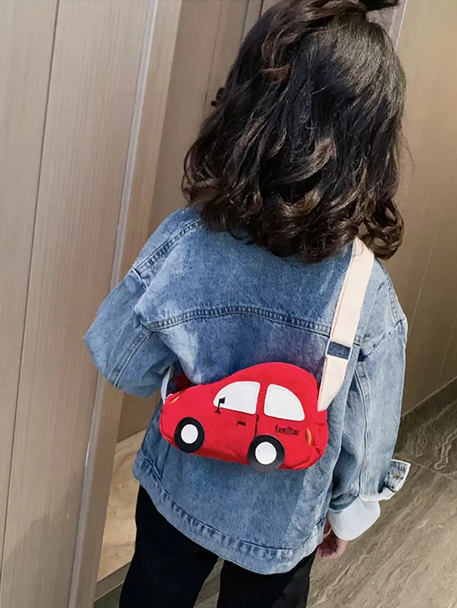 Cute Cartoon Car Shaped Kids' Crossbody Bag Coin Purse, Vehicle Shoulder Bag, Cool Bag For Children