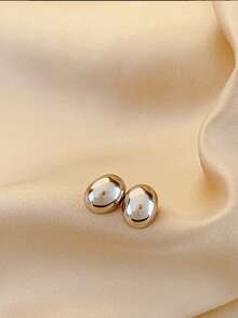 RAYQUEEN 1 Pair Stainless Steel Bead Stud Earrings, Minimalist Versatile Petite French Style Earrings, Suitable For Daily Wear - Earrings - View 5