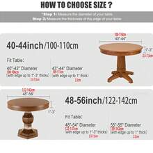 1 件彈性桌布適合圓桌直徑從 40 英寸/100 厘米到 56 英寸/142 厘米,雙面防水防污桌布,易於清潔,適合戶外/室內使用,黑色 - 黑色 - 查看 2
