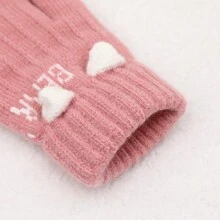 兒童冬季手套,保暖厚實的全指套手套,適用於男女童12歲,可愛 - 灰色 - 查看 4