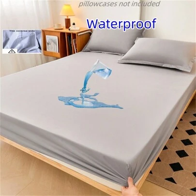 1pc Waterproof Bed Cover Anti-Slip Single Fitted Sheet Mattress Protector Without Pillowcase