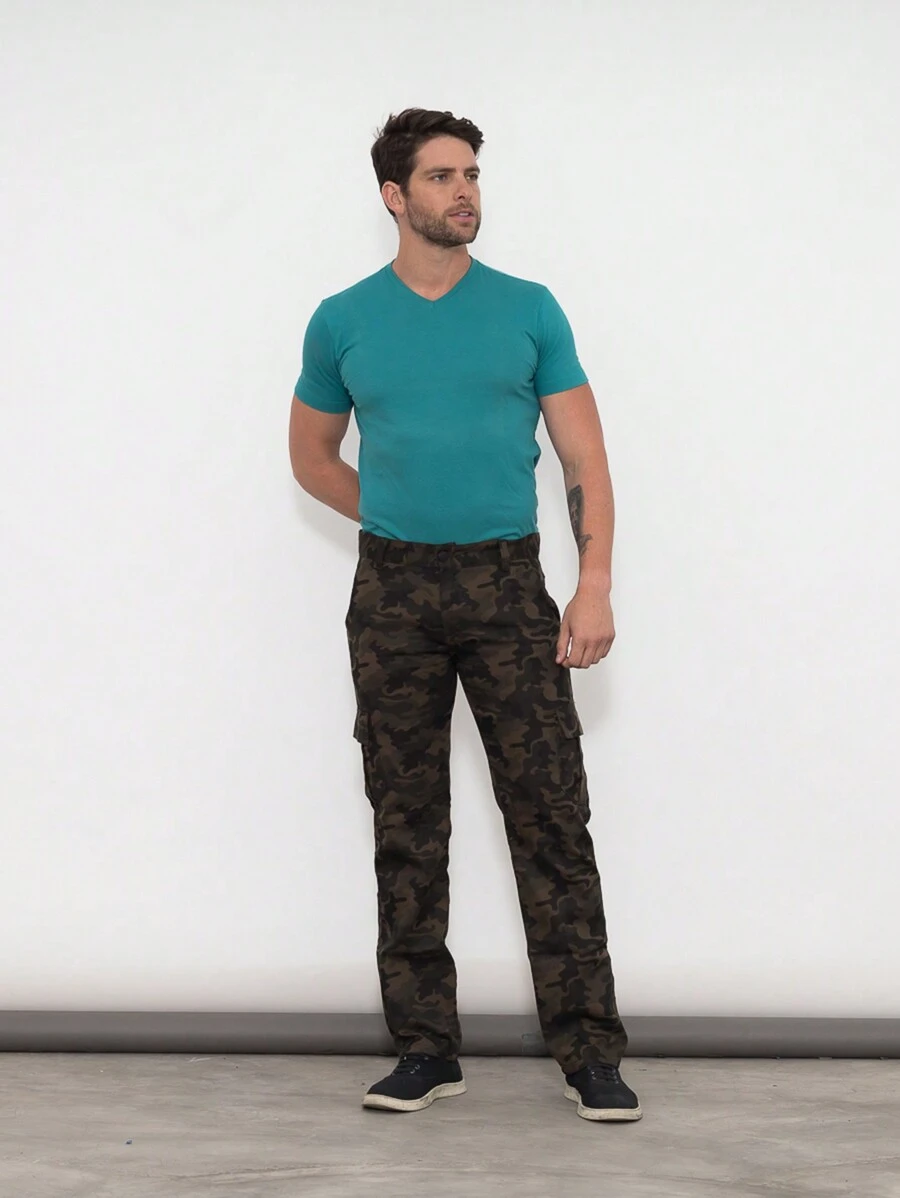 Calça Masculina Cargo - Verde Militar - Visão 1