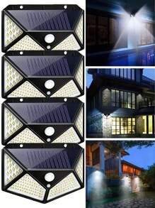 1 件 100LED 户外太阳能灯，3 种模式太阳能无线灯，运动传感器安全灯，270º 光照范围广角壁灯，IP65 防水太阳能运动灯，户外太阳能壁灯，适用于花园花园前门后院景观路径车库甲板 RV1 LED 水罐太阳能灯串，太阳能灯户外装饰灯，太阳能灯户外悬挂防水镂空设计，装饰复古金属太阳能灯带挂钩，花园桌，庭院，庭院，走道，新年假期 G - 冷白色 - 查看 3