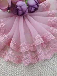 1入組90cm服裝、帽子、配飾、裙子、裝飾服飾配件，刺繡蕾絲 - 粉色 - 查看 1