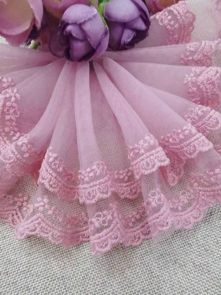 1入組90cm服裝、帽子、配飾、裙子、裝飾服飾配件，刺繡蕾絲 - 粉色 - 查看 1