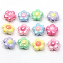 10pcs 16mm Multicolor Uv Acrylic Sunflower Beads, Diy Bracelet/Necklace Making Valentines