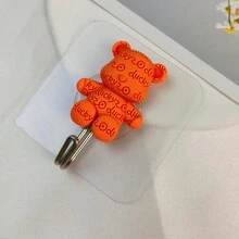 5pcs Orange Lucky Bear Shaped Keychain - Orange - View 4