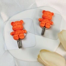 5pcs Orange Lucky Bear Shaped Keychain - Orange - View 2