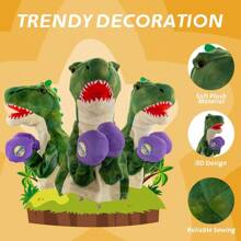 Títere De Mano Animal - Títere De Boxeo De Dinosaurio T-rex Para Niños Para Mejorar Habilidades Sociales E Interactivas, Adecuado Para Niños Y Niñas, Con Efectos De Sonido - Verde - Ver 4
