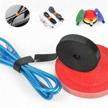 6 Rolls 1m Cable Management Hook-And-Loop Zip Tie Strap, Hook And Loop Fastener Reusable Strap, Multi-Color - Color - View 2