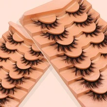 1盒/7對貓眼3d假睫毛（狐狸眼風格）,工廠批發 - 黑色 - 查看 5