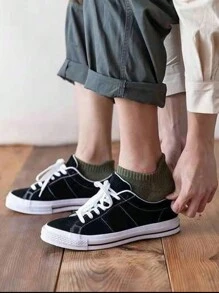 10 Pairs Of Men's Breathable And Comfortable Color-Block Low-Cut Socks - Multicolor - View 4