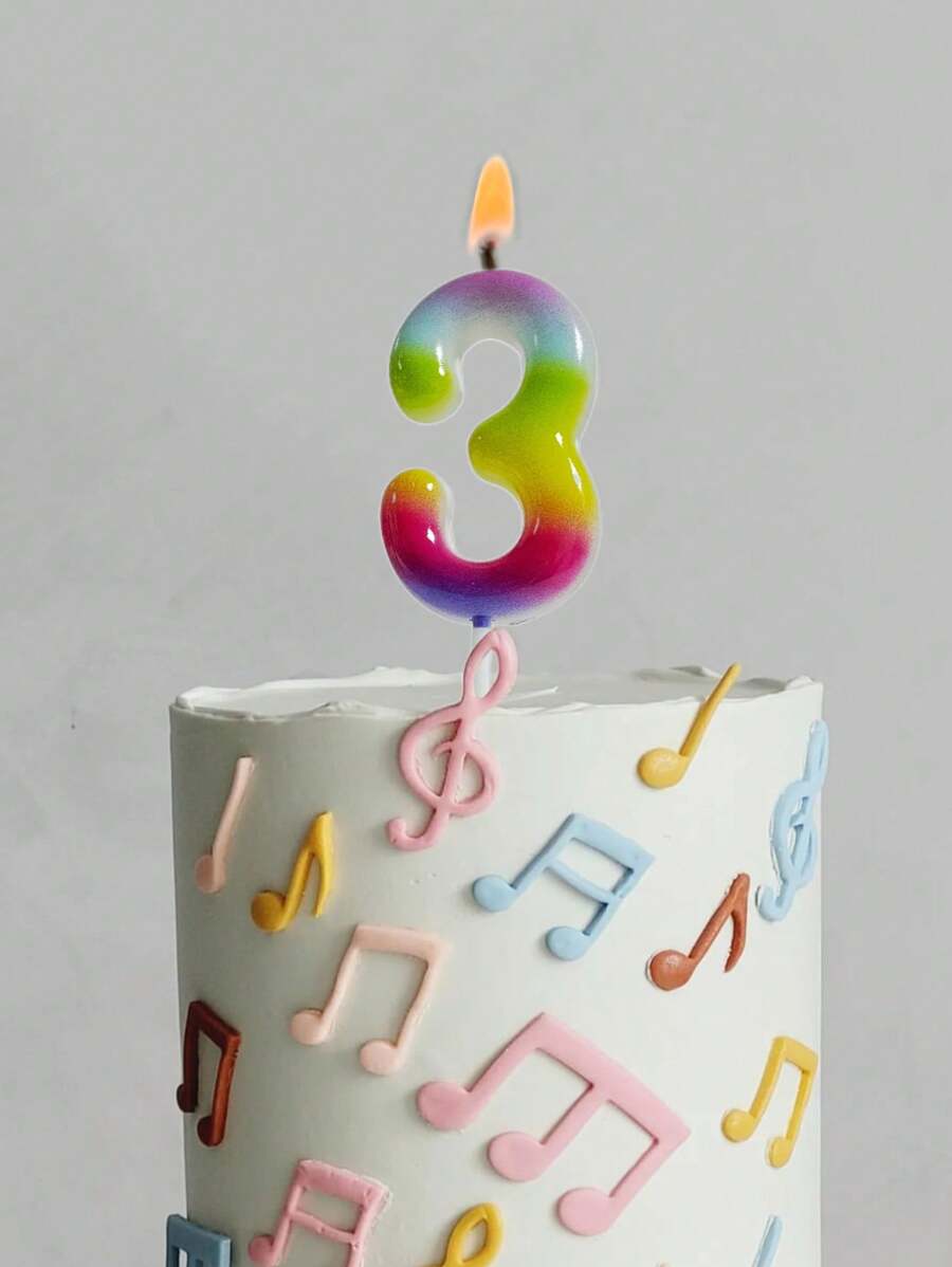 6cm Rainbow Color Number Candle,Christmas