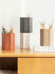 1 件六角形桌面收納盒,適合鋼筆、化妝刷、房間裝飾、床頭櫃收納、創意辦公桌裝飾 - 卡其色 - 查看 7