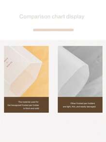 1 件六角形桌面收納盒,適合鋼筆、化妝刷、房間裝飾、床頭櫃收納、創意辦公桌裝飾 - 卡其色 - 查看 5