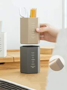 1 件六角形桌面收納盒,適合鋼筆、化妝刷、房間裝飾、床頭櫃收納、創意辦公桌裝飾 - 卡其色 - 查看 6