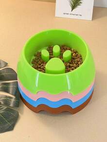 1入啡色防窒息寵物碗,貓狗專用減速餐具,防嘔吐,幼犬餵食碗,獨特的爪印設計 - 棕色 - 查看 7