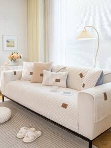 Penutup Sofa Plain Striped - Putih - View 9