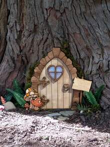 木製的家居及樓梯小精靈門裝飾,適用於花園裝飾 - 彩色 - 查看 4