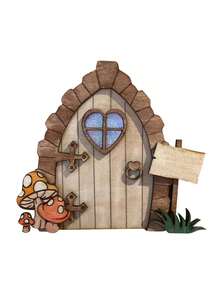 木製的家居及樓梯小精靈門裝飾,適用於花園裝飾 - 彩色 - 查看 7