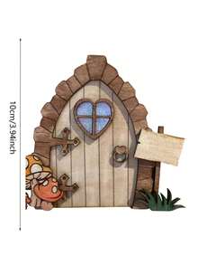 木製的家居及樓梯小精靈門裝飾,適用於花園裝飾 - 彩色 - 查看 6