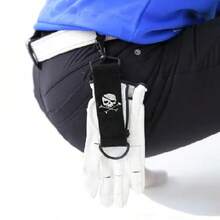 1pc With Buckle Golf Ball Double-Sided Cleaning Cloth With Skull Pattern, Strong And Durable Glove Hanger - Black - View 6