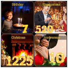 Luminous Vintage Numbers Illuminated LED Lights Romantic Night Light Wall Decoration Wedding Party Birthday Anniversary Wedding Christmas New Year - 6 - 查看 4