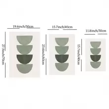 Bộ 3 tranh nghệ thuật treo tường phong cách Bohemian màu xanh lá cây nhạt, tranh sơn dầu trừu tượng hình học trên vải canvas, tranh áp phích phong cách Boho, trang trí tối giản, thích hợp để trang trí phòng ngủ, phòng khách hoặc văn phòng, không khung. - Nhiều màu - Xem 7