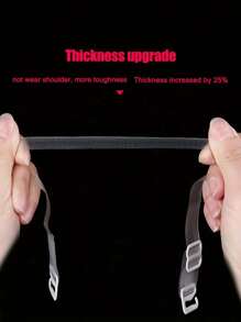 2pcs 37cm Invisible Transparent Soft Gel Bra Straps For Women's Summer Shoulder-baring Outfits - Clear - View 4