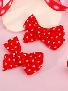 2入組迷你蝴蝶結髮夾,兒童專用 - 彩色 - 查看 2