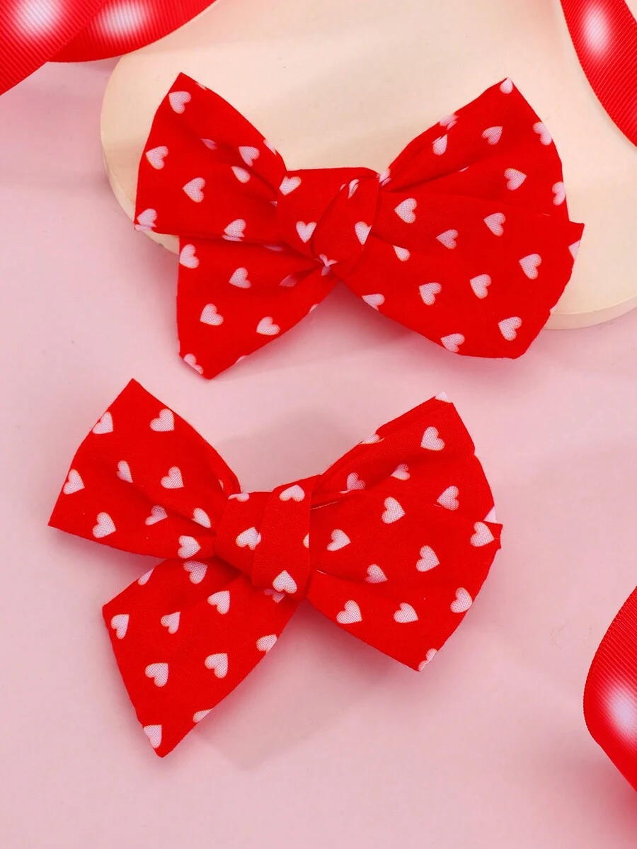 2入組迷你蝴蝶結髮夾,兒童專用 - 彩色 - 查看 1