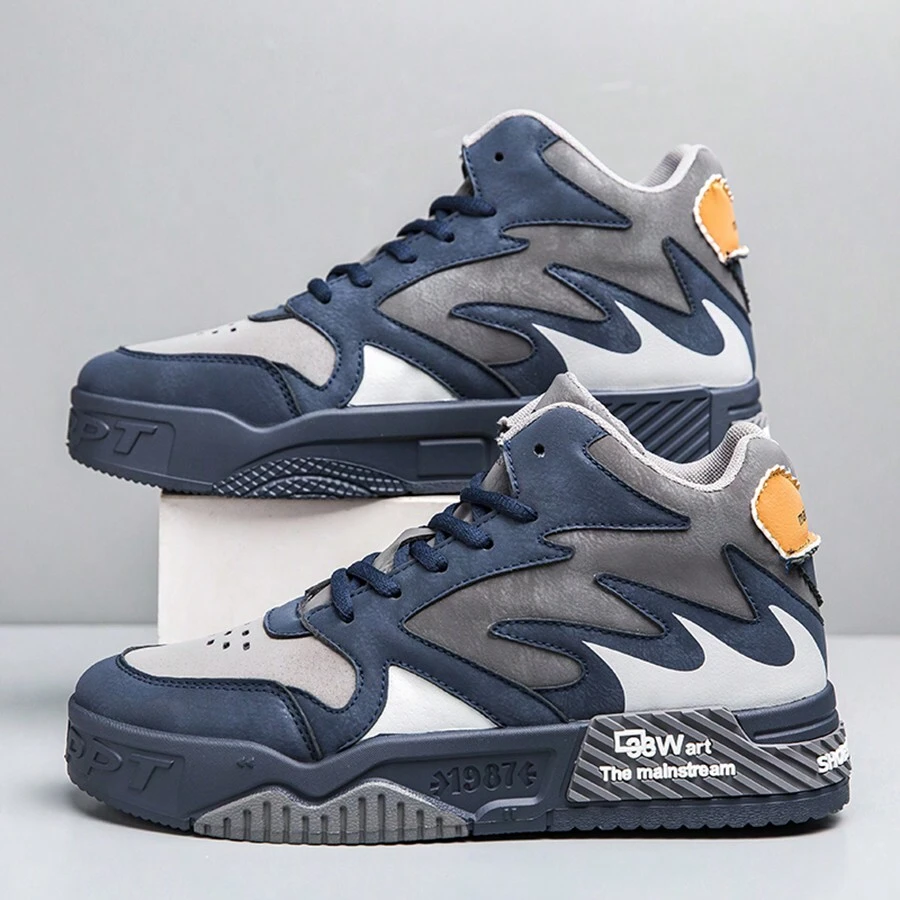 男款新款運動時尚跑鞋 - 藍色 - 查看 1