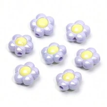 10pcs 16mm Multicolor Uv Acrylic Sunflower Beads, Diy Bracelet/Necklace Making Valentines