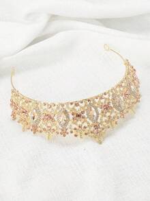 1個女士巴洛克風琺瑯頭飾,彩色鑽石,適用於婚禮、宴會等特殊場合 - 彩色 - 查看 8