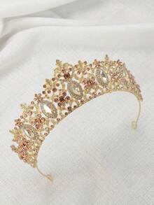 1個女士巴洛克風琺瑯頭飾,彩色鑽石,適用於婚禮、宴會等特殊場合 - 彩色 - 查看 6