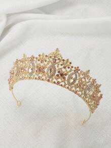 1個女士巴洛克風琺瑯頭飾,彩色鑽石,適用於婚禮、宴會等特殊場合 - 彩色 - 查看 7