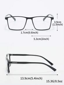 5 件/套男士方形 PC 镜框透明镜片复古眼镜，适合商务会议、日常使用和装饰用途 - 彩色 - 查看 4