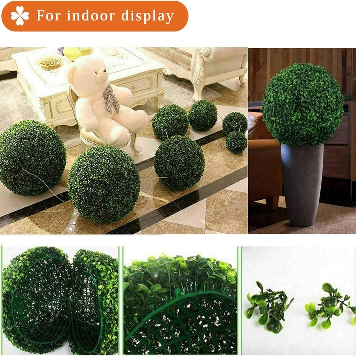 1 PC Green Artificial Plant Ball,Artificial Grass Ball,Boxwood Topiary