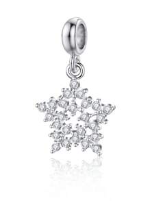 1個簡單時尚的雪花空心珠子吊墜,適用於diy手鍊、項鍊、珠寶製作 - 彩色 - 查看 1