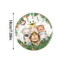 61入組森林冒險主題一次性餐具套裝,紙盤、杯子、餐巾、橫幅,小獅王主題生日派對裝飾 - 彩色 - 查看 7