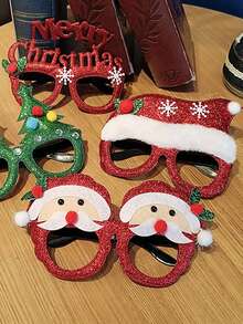 1入組隨機款式聖誕派對眼鏡,時尚創意照片道具和節日裝飾 - 彩色 - 查看 8