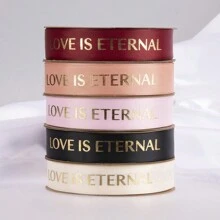 2.5/1cm Woven Ribbon Floral Packaging Silk Ribbon Embellishment Gold Stamping Threaded Satin Ribbon Letter Print Bouquet Cake Gift Bow Clothing Edge Gift Box Wrapping Ribbon Holiday Gift Packaging Spring Festival Valentine'S Day Valentines - Burgundy - View 11